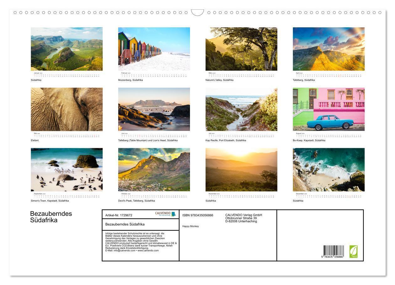 Bild: 9783435056866 | Bezauberndes Südafrika (Wandkalender 2025 DIN A2 quer), CALVENDO...