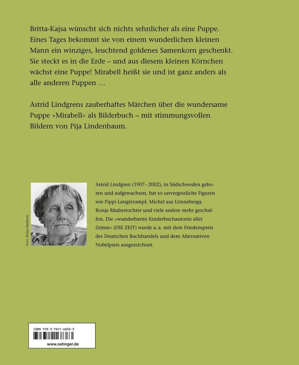 Rückseite: 9783789168383 | Die Puppe Mirabell | Pija Lindenbaum (u. a.) | Buch | 32 S. | Deutsch