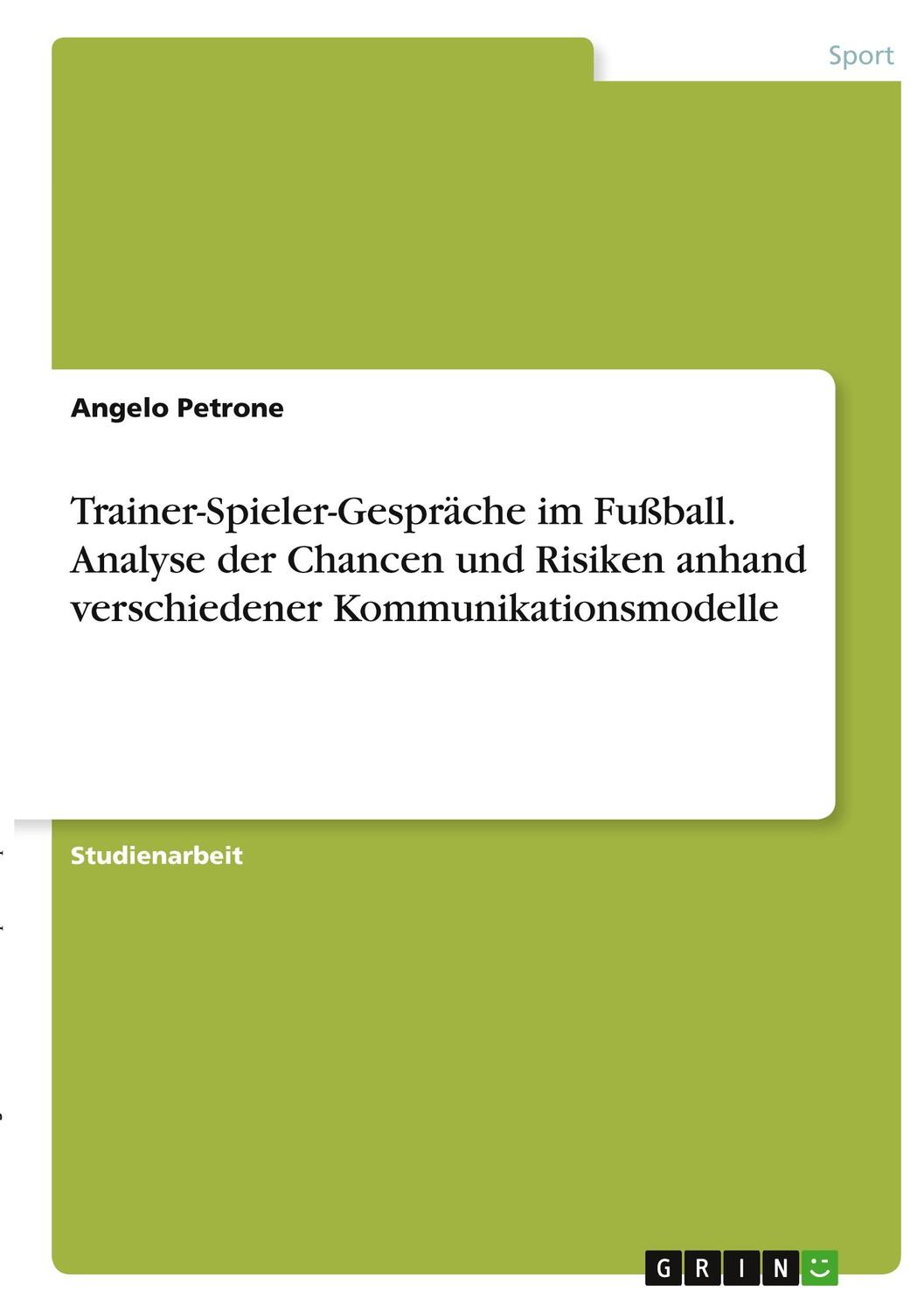 Cover: 9783346375148 | Trainer-Spieler-Gespräche im Fußball. Analyse der Chancen und...