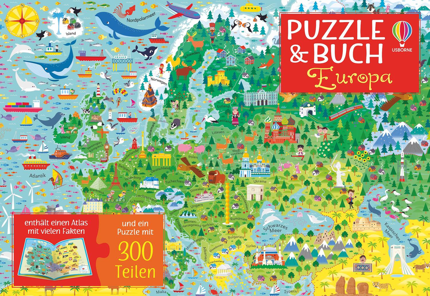 Cover: 9781789415698 | Puzzle & Buch: Europa | Puzzle mit 300 Teilen plus Atlas | Melmoth