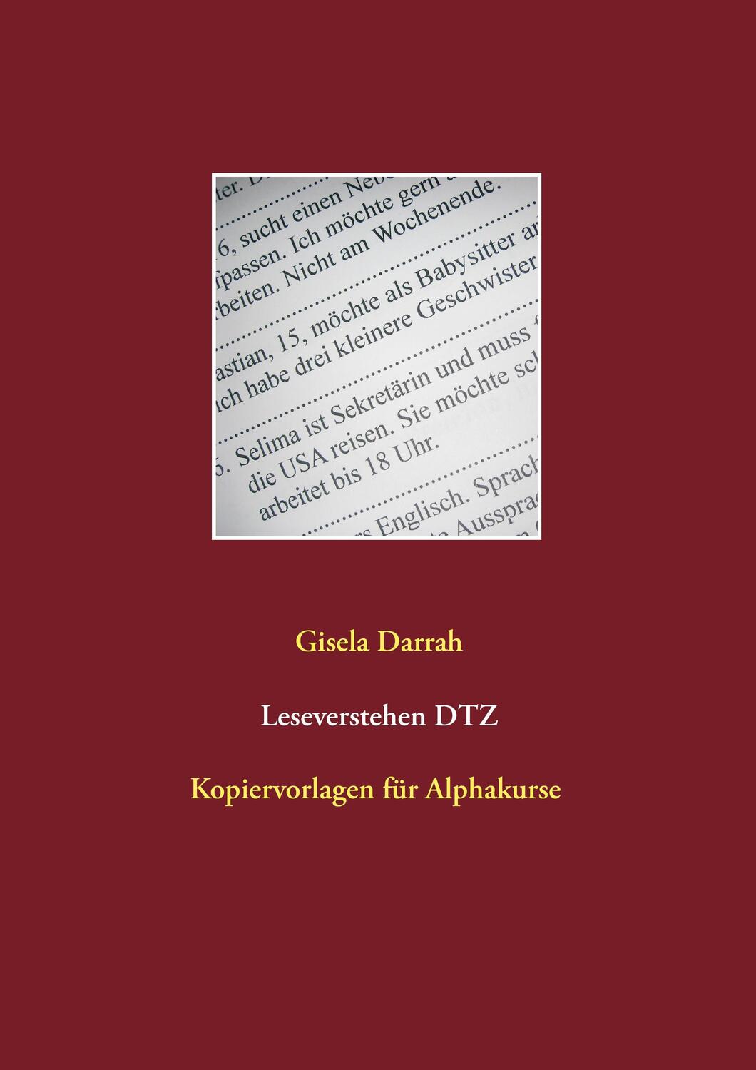 Cover: 9783735778802 | Leseverstehen DTZ | Kopiervorlagen für Alphakurse | Gisela Darrah
