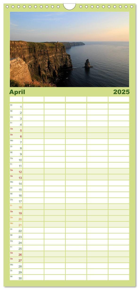 Bild: 9783457110768 | Familienplaner 2025 - Irland mit 5 Spalten (Wandkalender, 21 x 45...