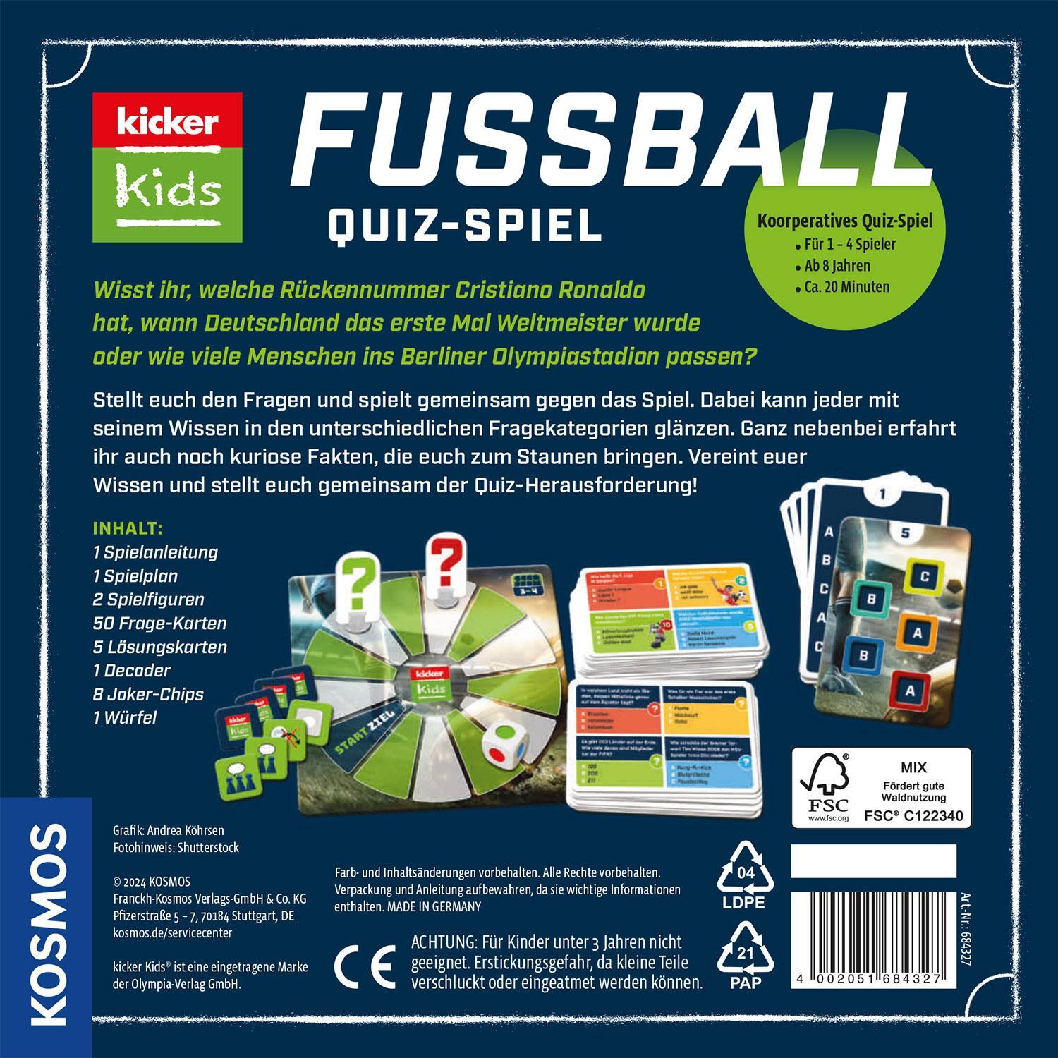 Bild: 4002051684327 | KickerKids - Fußball Quiz | Spiel | Spiel | Deutsch | 2024 | Kosmos