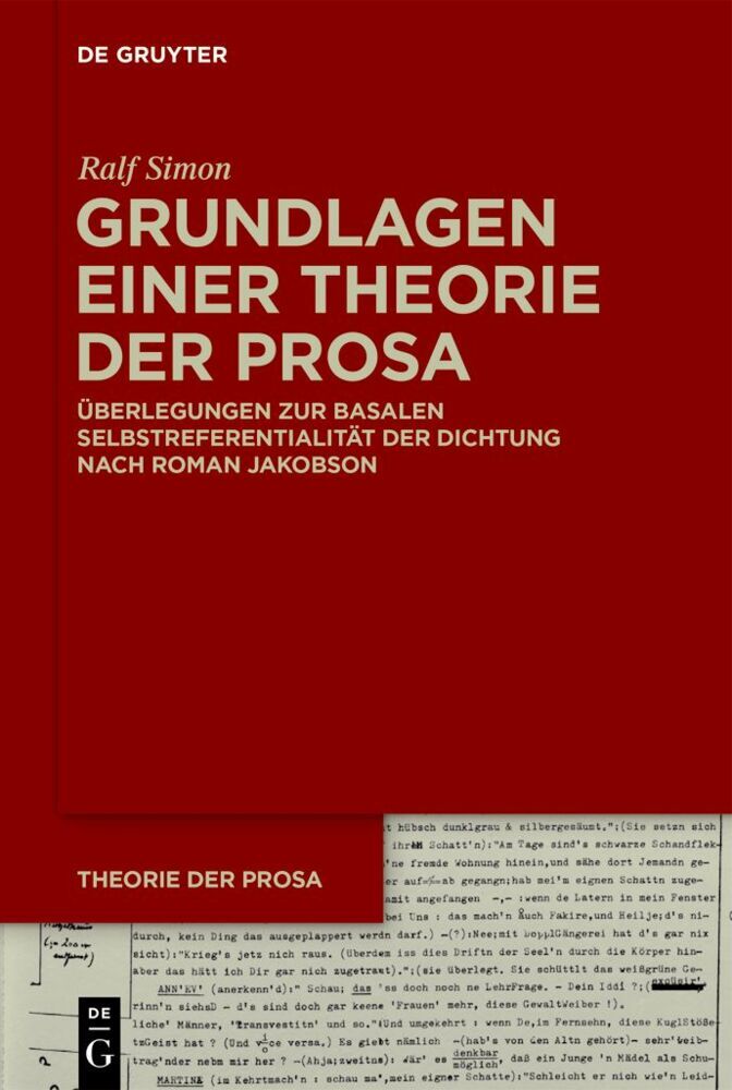 Cover: 9783110774191 | Grundlagen einer Theorie der Prosa | Ralf Simon | Buch | X | Deutsch