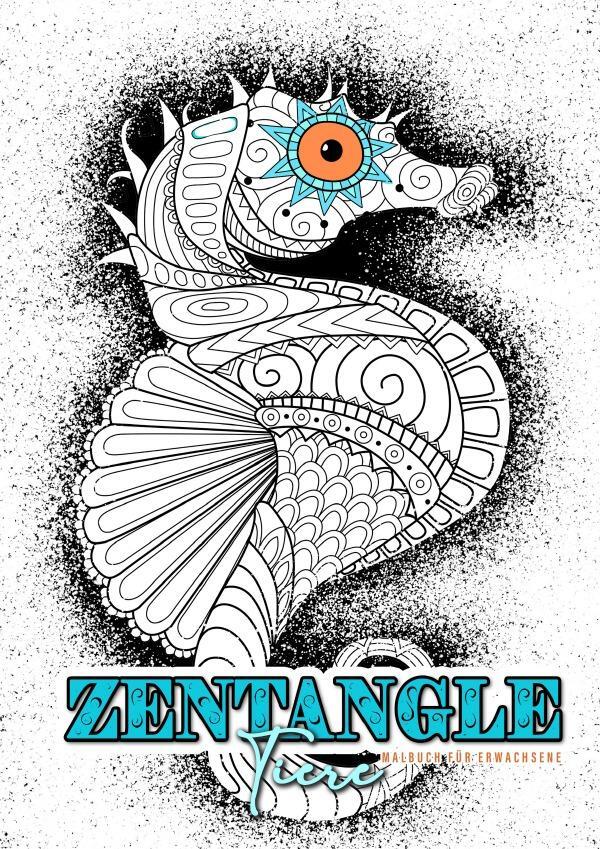 Cover: 9783758425028 | Zentangle Animals Coloring Book for Adults | Monsoon Publishing | Buch