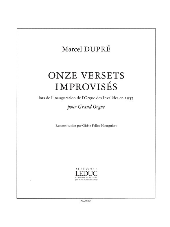 Cover: 9790046298240 | 11 Versets Improvises | Dupre | Buch | Alphonse Leduc