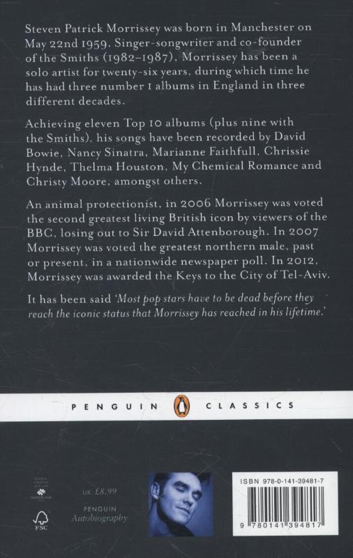 Rückseite: 9780141394817 | Autobiography | Morrissey | Taschenbuch | Penguin Modern Classics