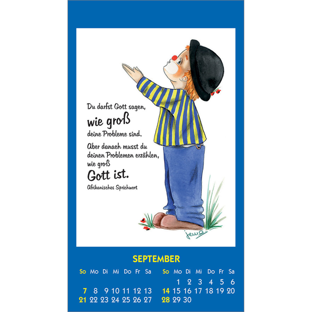 Bild: 9783754893654 | Kleine Clown-Grüße 2025 | Aufkleber-Kalender mit Clown-Motiven | 14 S.