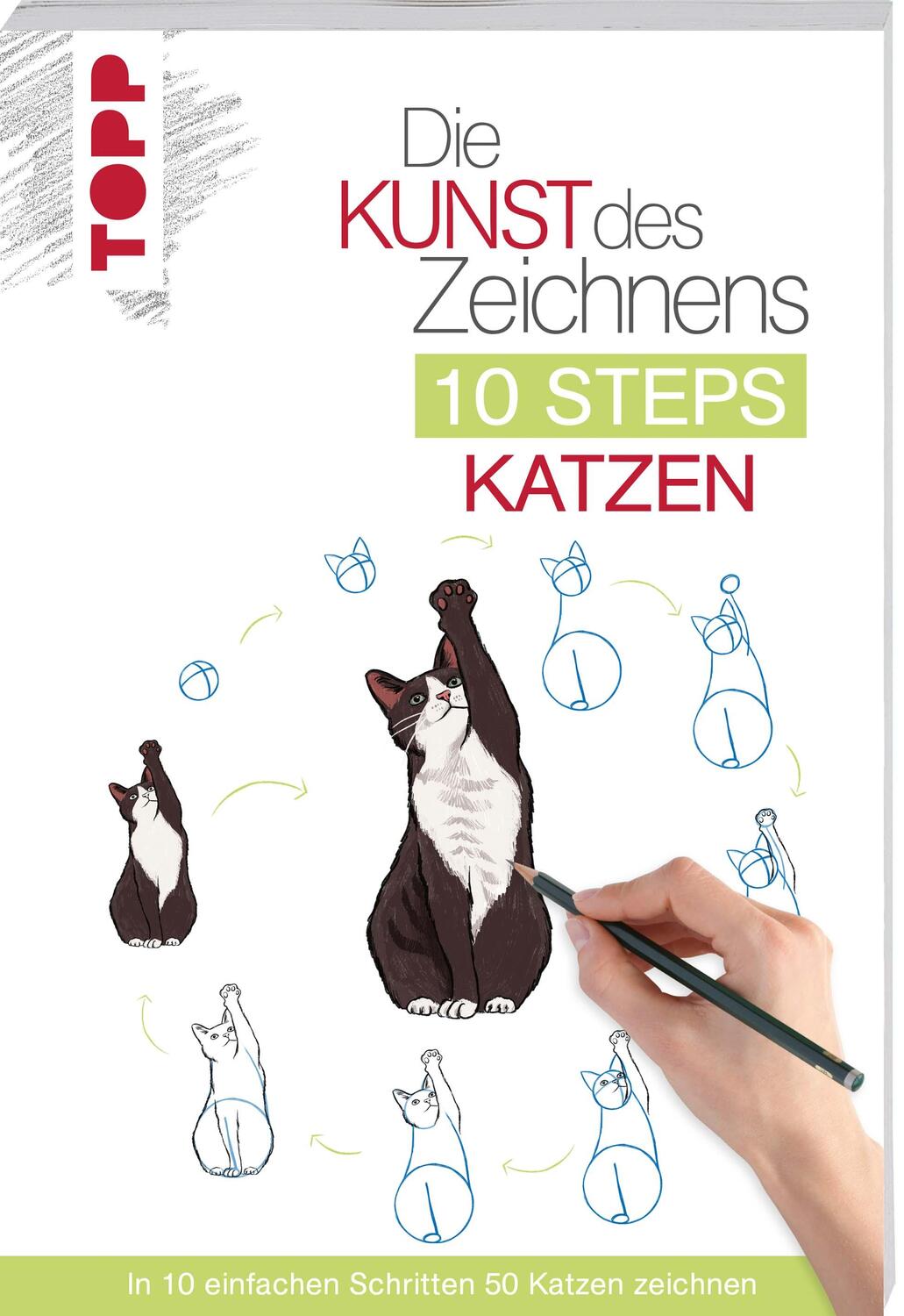 Cover: 9783772446986 | Die Kunst des Zeichnens 10 Steps - Katzen | Justine Lecouffe | Buch