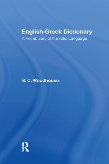 Cover: 9780367581244 | English-Greek Dictionary | A Vocabulary of the Attic Language | Buch