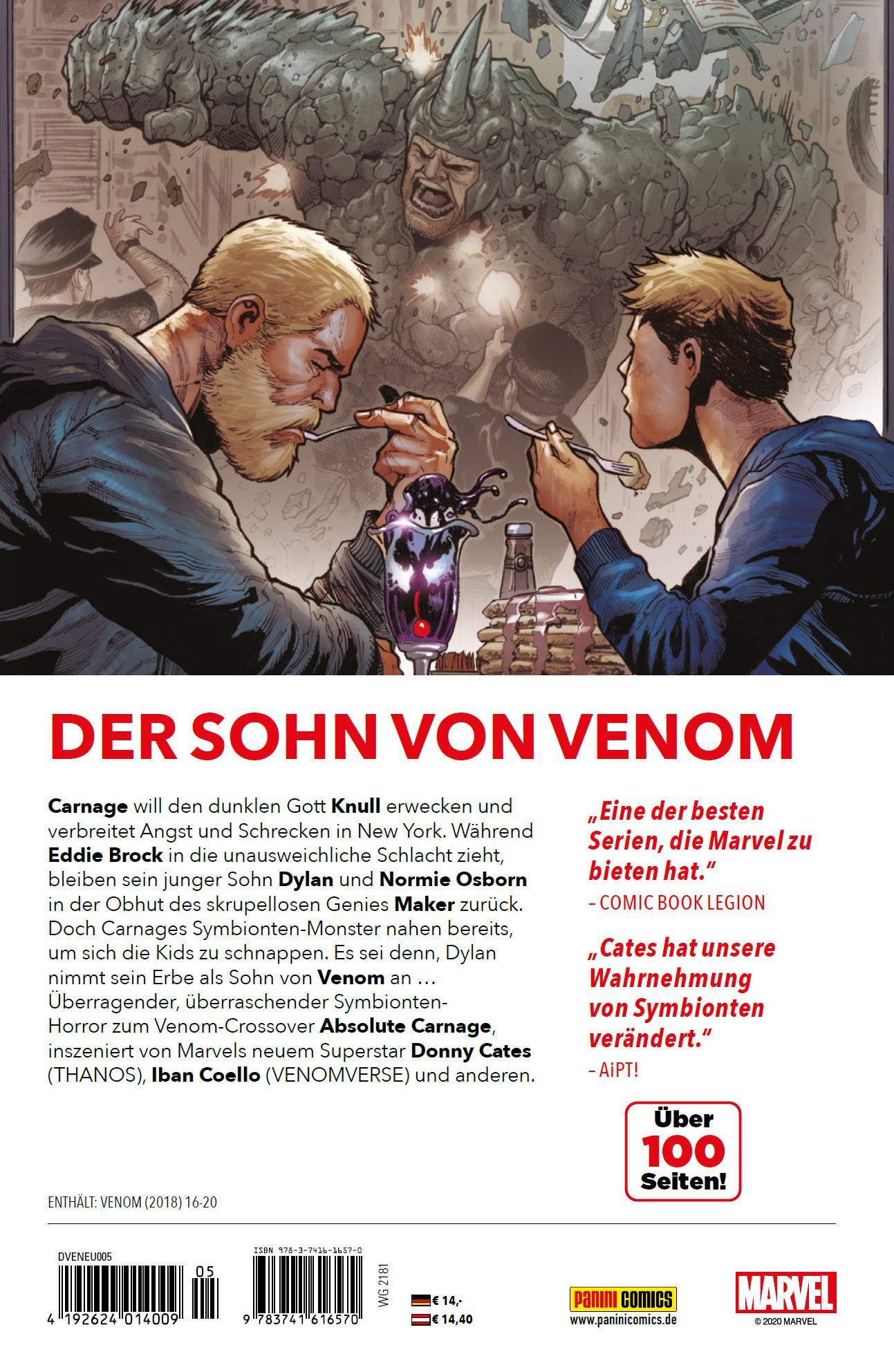 Rückseite: 9783741616570 | Venom - Neustart | Bd. 5: Absolute Carnage | Donny Cates (u. a.)