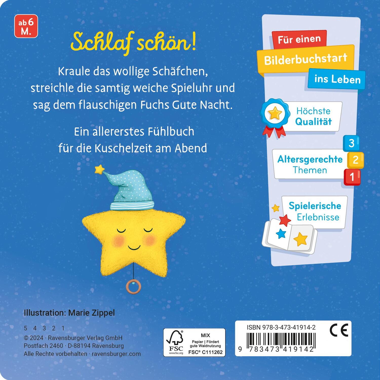 Rückseite: 9783473419142 | Mein allererstes Fühlbuch: Gute Nacht | Buch | 12 S. | Deutsch | 2024