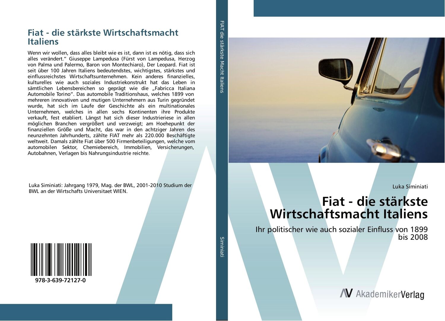 Cover: 9783639721270 | Fiat - die stärkste Wirtschaftsmacht Italiens | Luka Siminiati | Buch