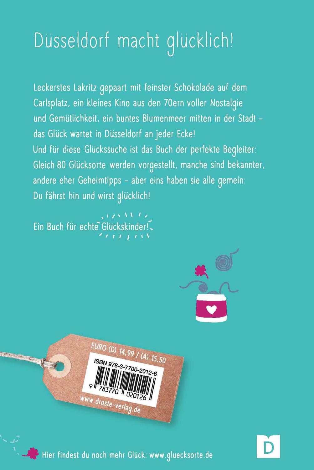 Rückseite: 9783770020126 | Glücksorte in Düsseldorf | Fahr hin und werd glücklich | Annette Kanis