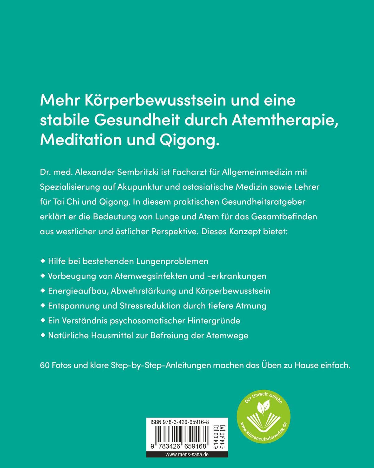 Rückseite: 9783426659168 | LungenGesundheit | Alexander Sembritzki | Taschenbuch | Deutsch | 2023