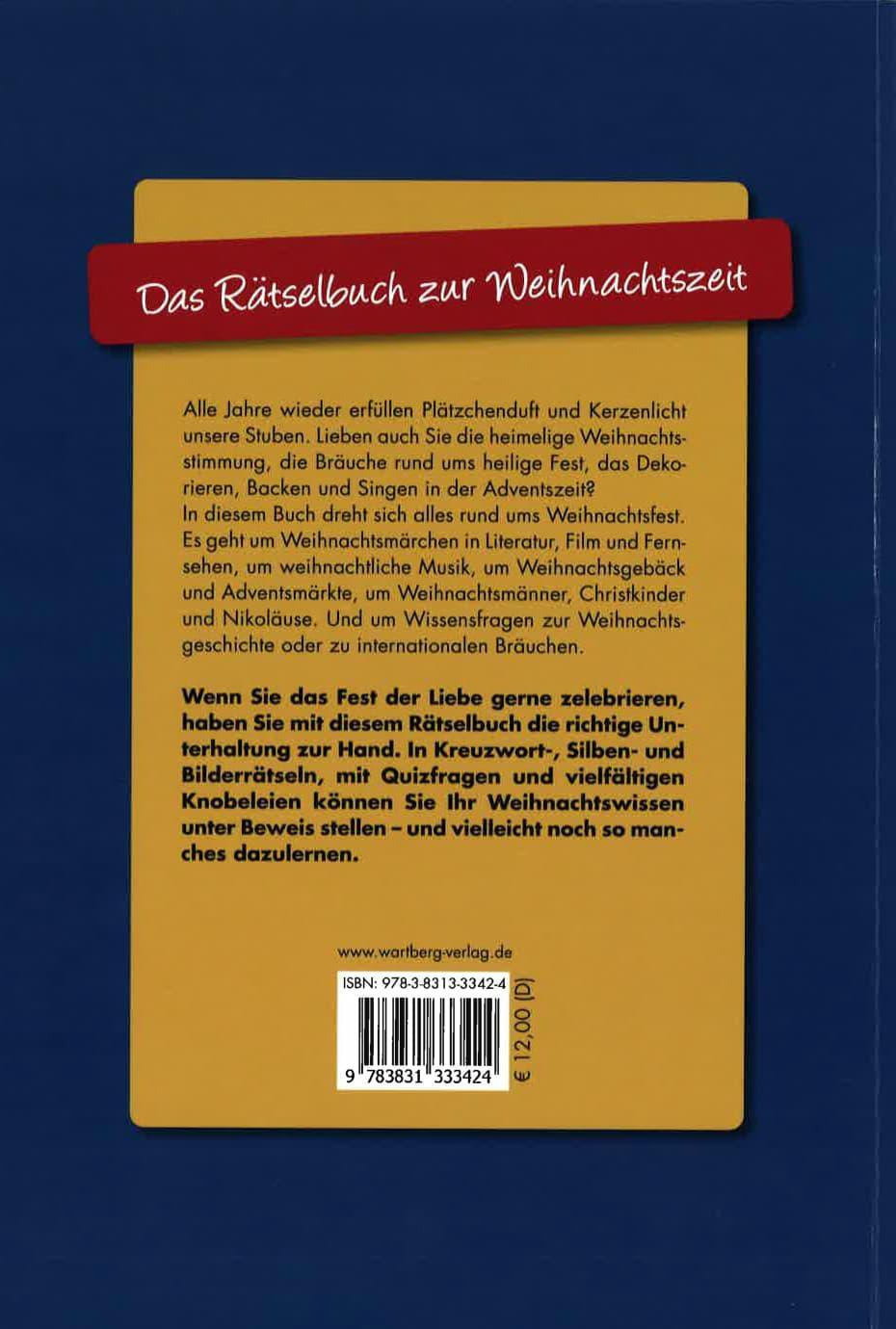 Rückseite: 9783831333424 | Das Rätselbuch zur Weihnachtszeit | Ursula Herrmann (u. a.) | Buch