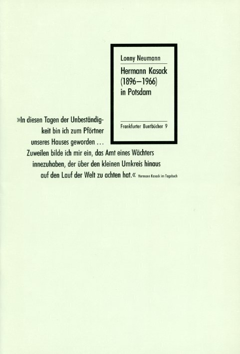 Cover: 9783969820148 | Hermann Kasack (1896-1966) in Potsdam | Lonny Neumann | Taschenbuch