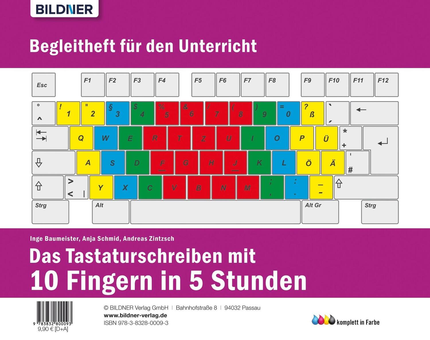 Rückseite: 9783832800093 | Das Tastaturschreiben mit 10 Fingern in 5 Stunden | Baumeister (u. a.)