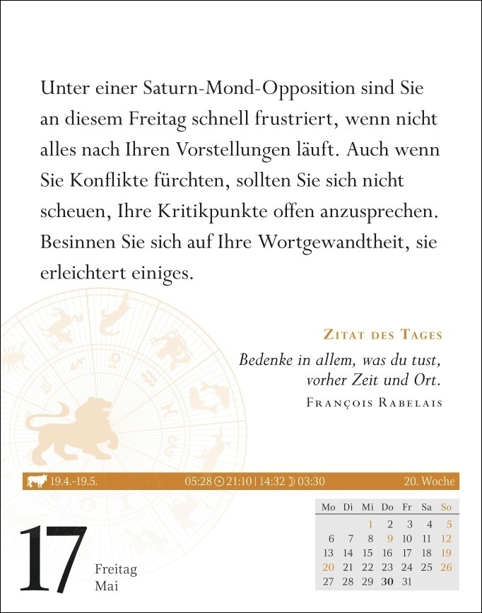 Bild: 9783840031373 | Löwe Sternzeichenkalender 2024: Tagesabreißkalender. Tischkalender...