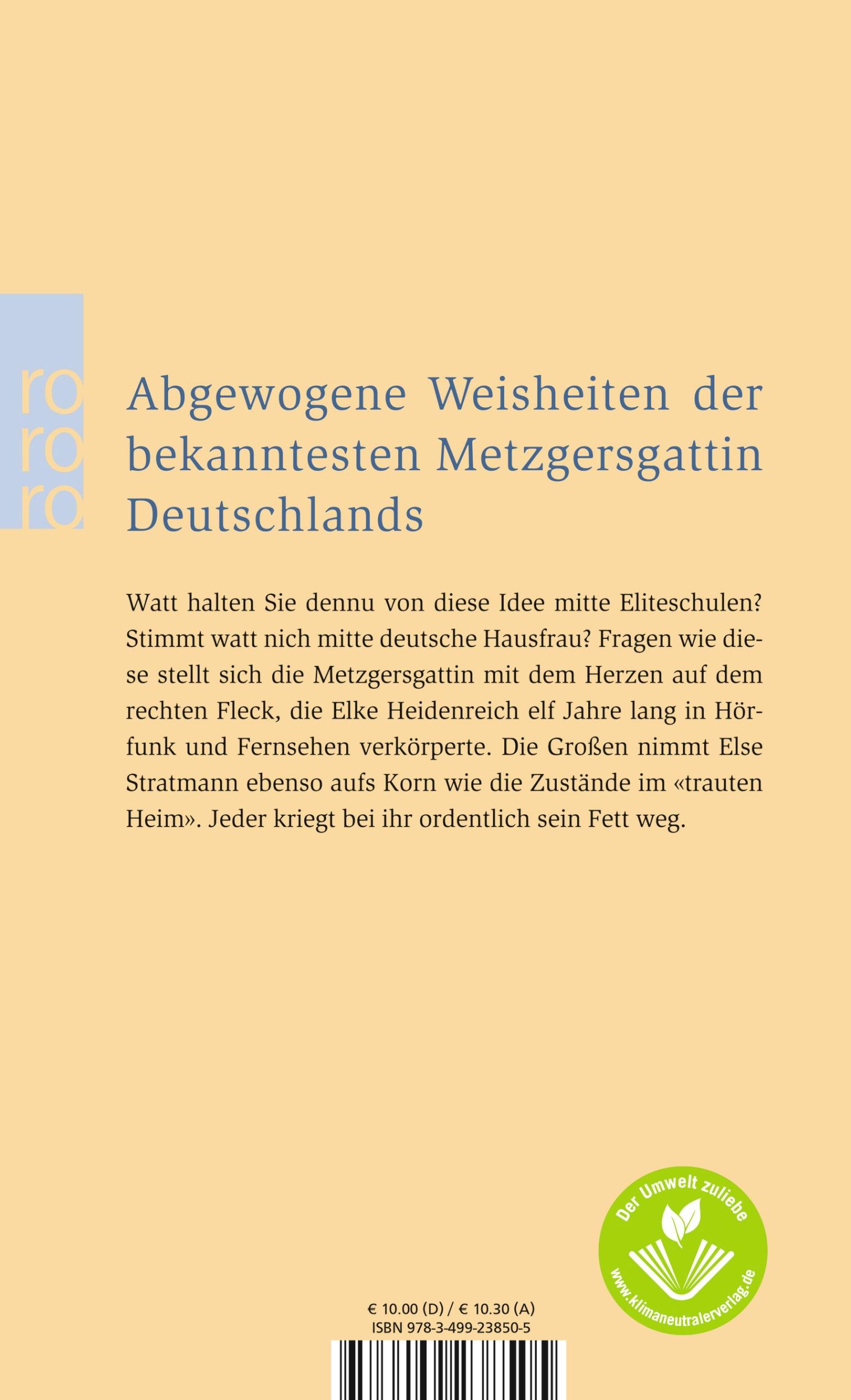 Rückseite: 9783499238505 | "Darf's ein bisschen mehr sein?" | Elke Heidenreich | Taschenbuch