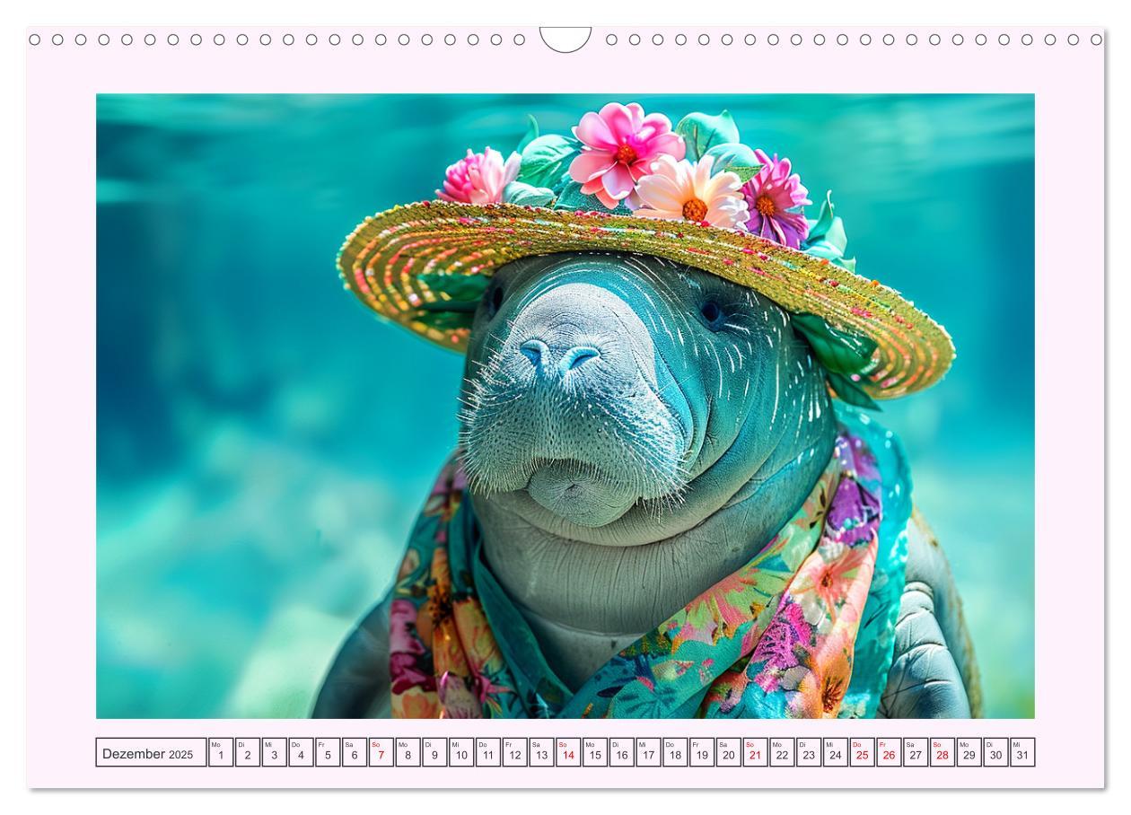 Bild: 9783435468966 | Modische Manatees. Charmante Seekühe mit Stil (Wandkalender 2025...