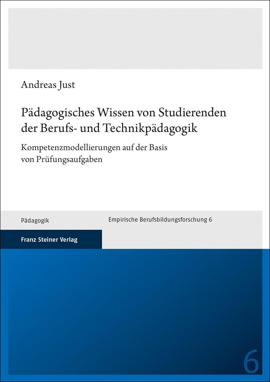 Cover: 9783515134637 | Pädagogisches Wissen von Studierenden der Berufs- und Technikpädagogik