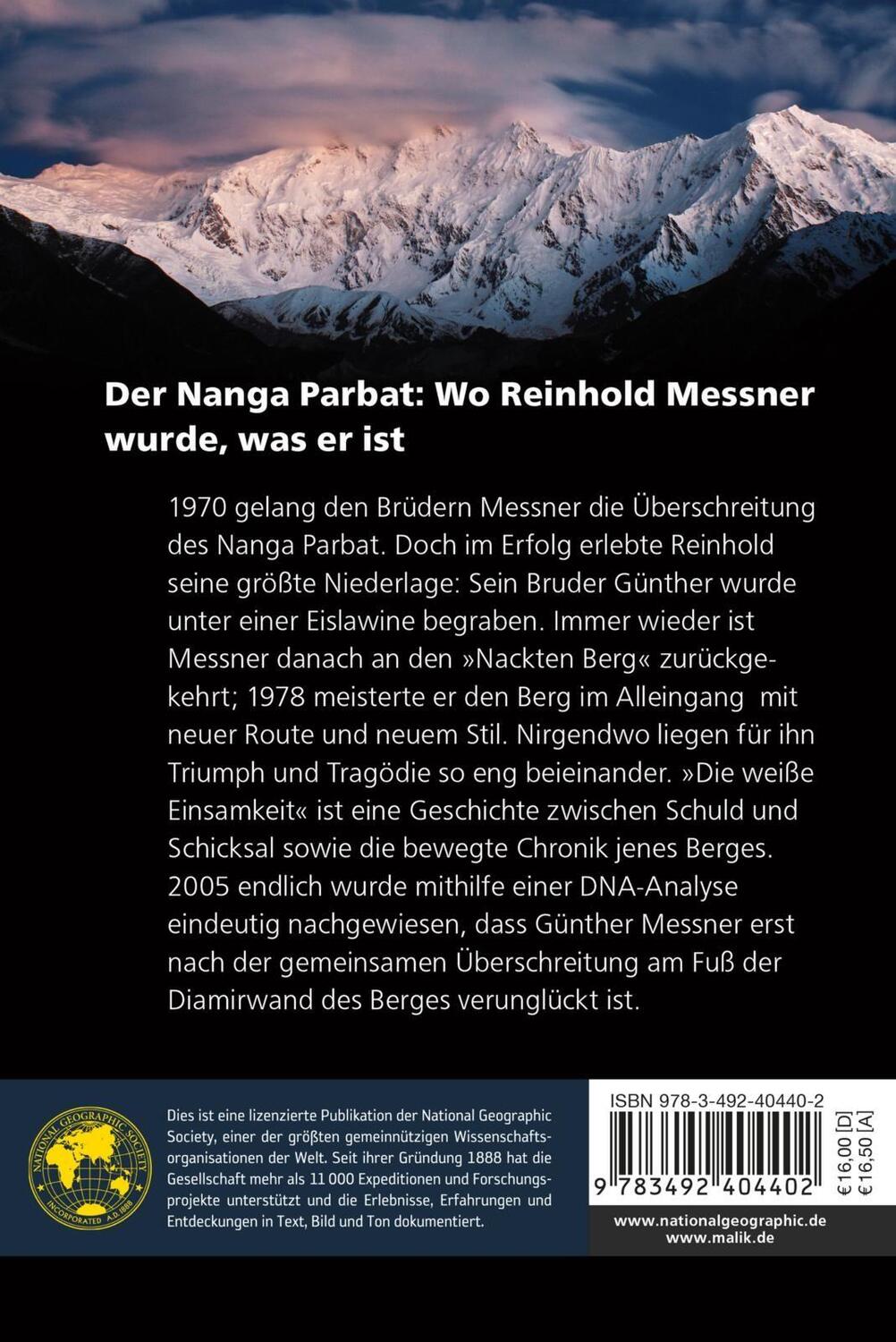 Rückseite: 9783492404402 | Die weiße Einsamkeit | Mein langer Weg zum Nanga Parbat | Messner