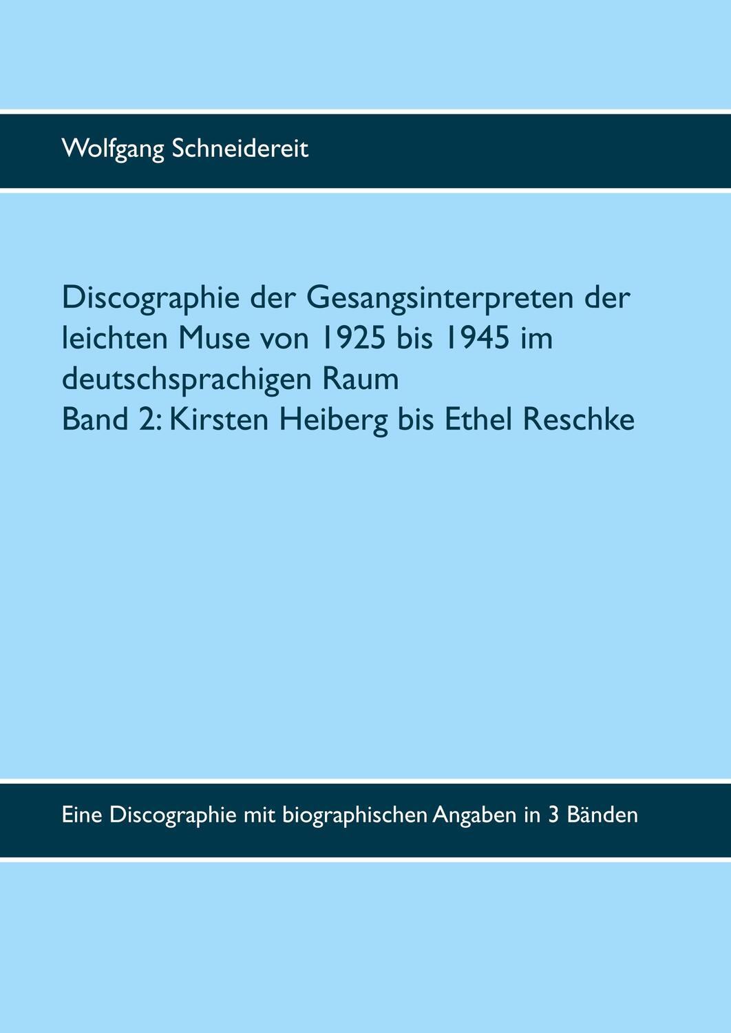 Cover: 9783752828412 | Discographie der Gesangsinterpreten der leichten Muse von 1925 bis...