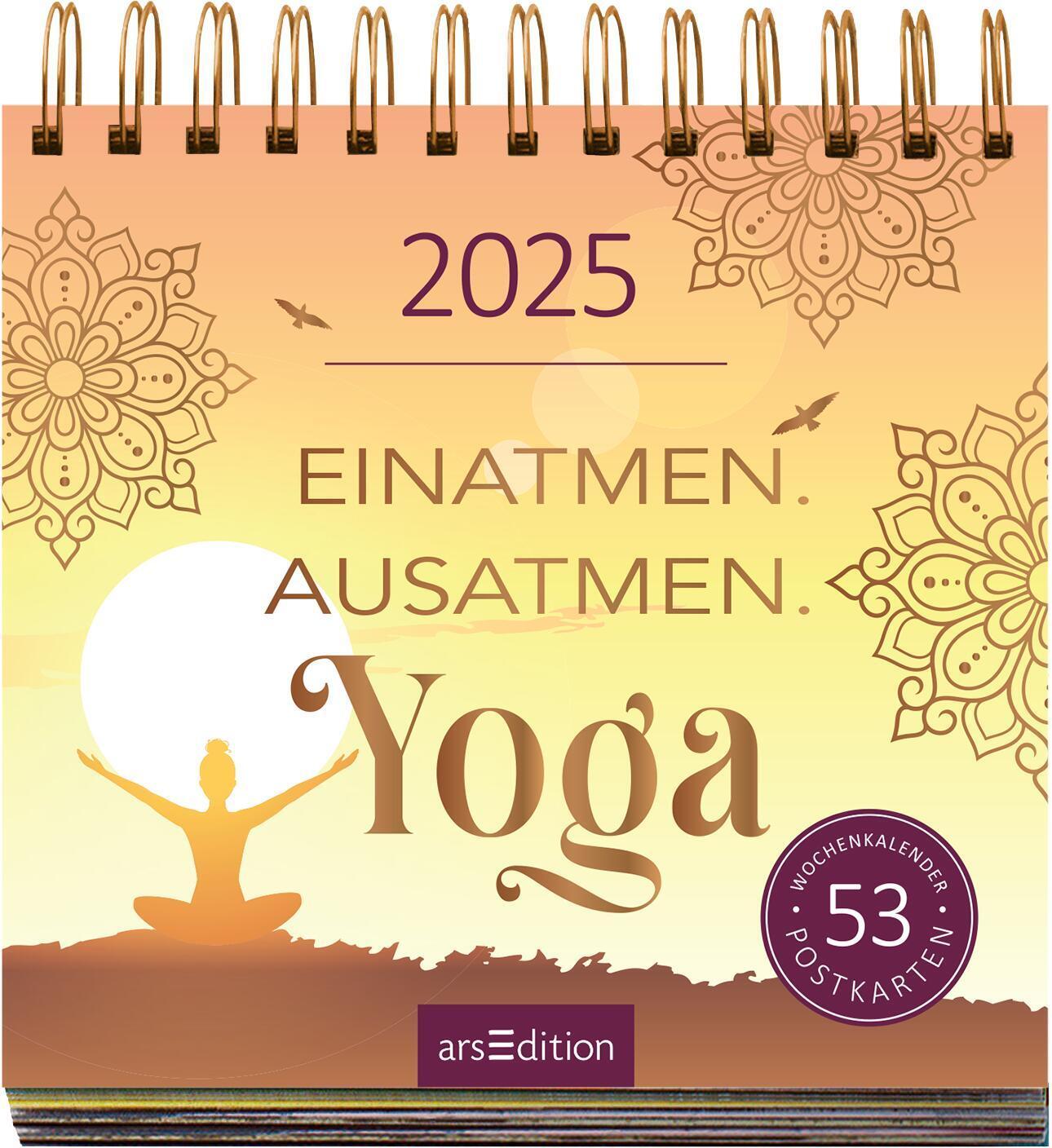 Bild: 4014489132868 | Postkartenkalender Einatmen. Austamen. Yoga. 2025 | Kalender | 108 S.