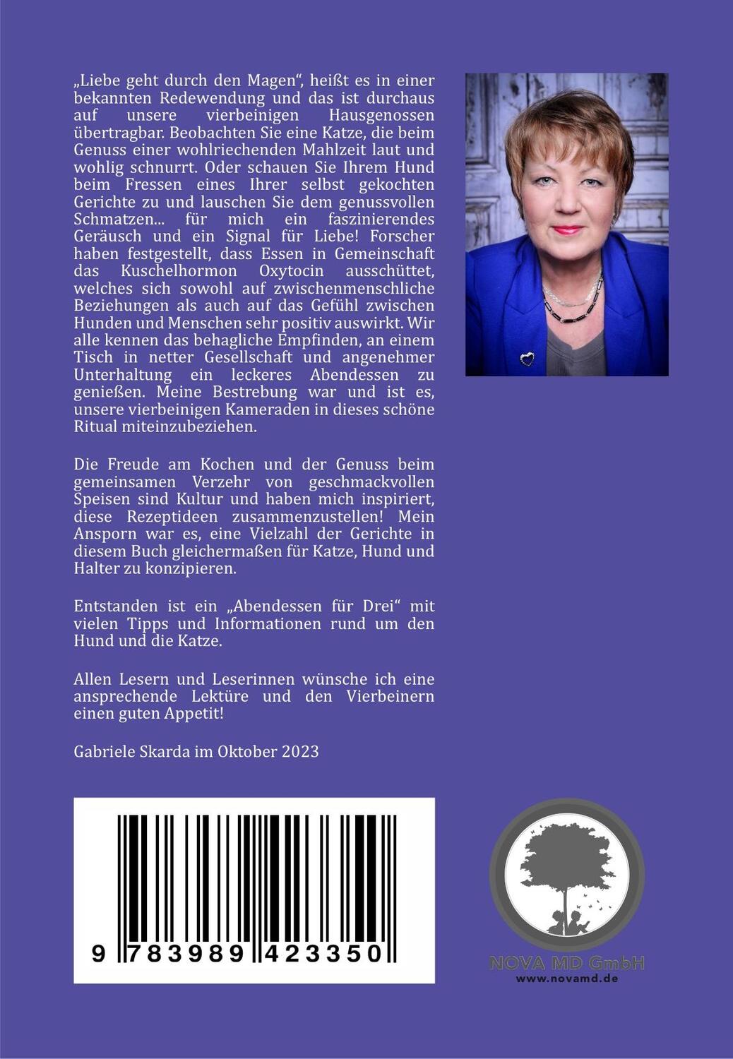 Rückseite: 9783989423350 | Animal Dinner | Abendessen für Drei | Gabriele Skarda | Taschenbuch