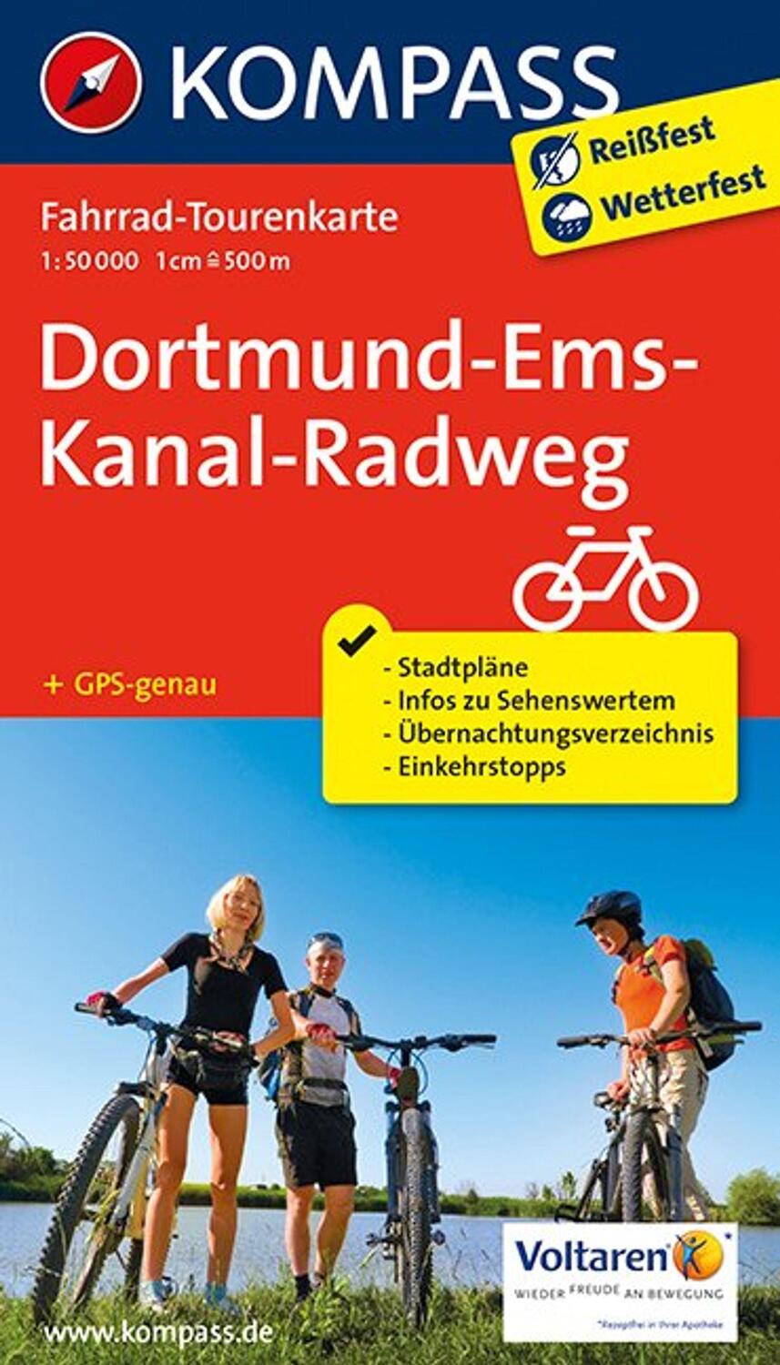 Cover: 9783850269759 | KOMPASS Fahrrad-Tourenkarte Dortmund-Ems-Kanal-Radweg 1:50.000 | 2014