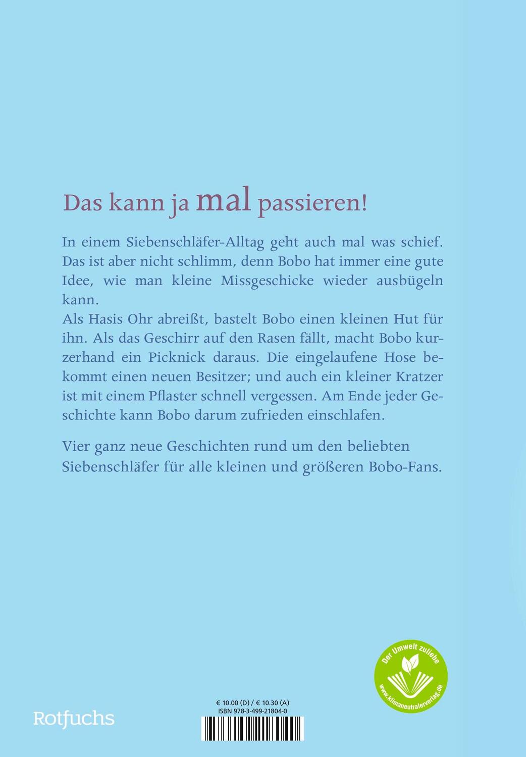 Rückseite: 9783757100681 | Bobo Siebenschläfer: Ist doch gar nicht schlimm! | Markus Osterwalder