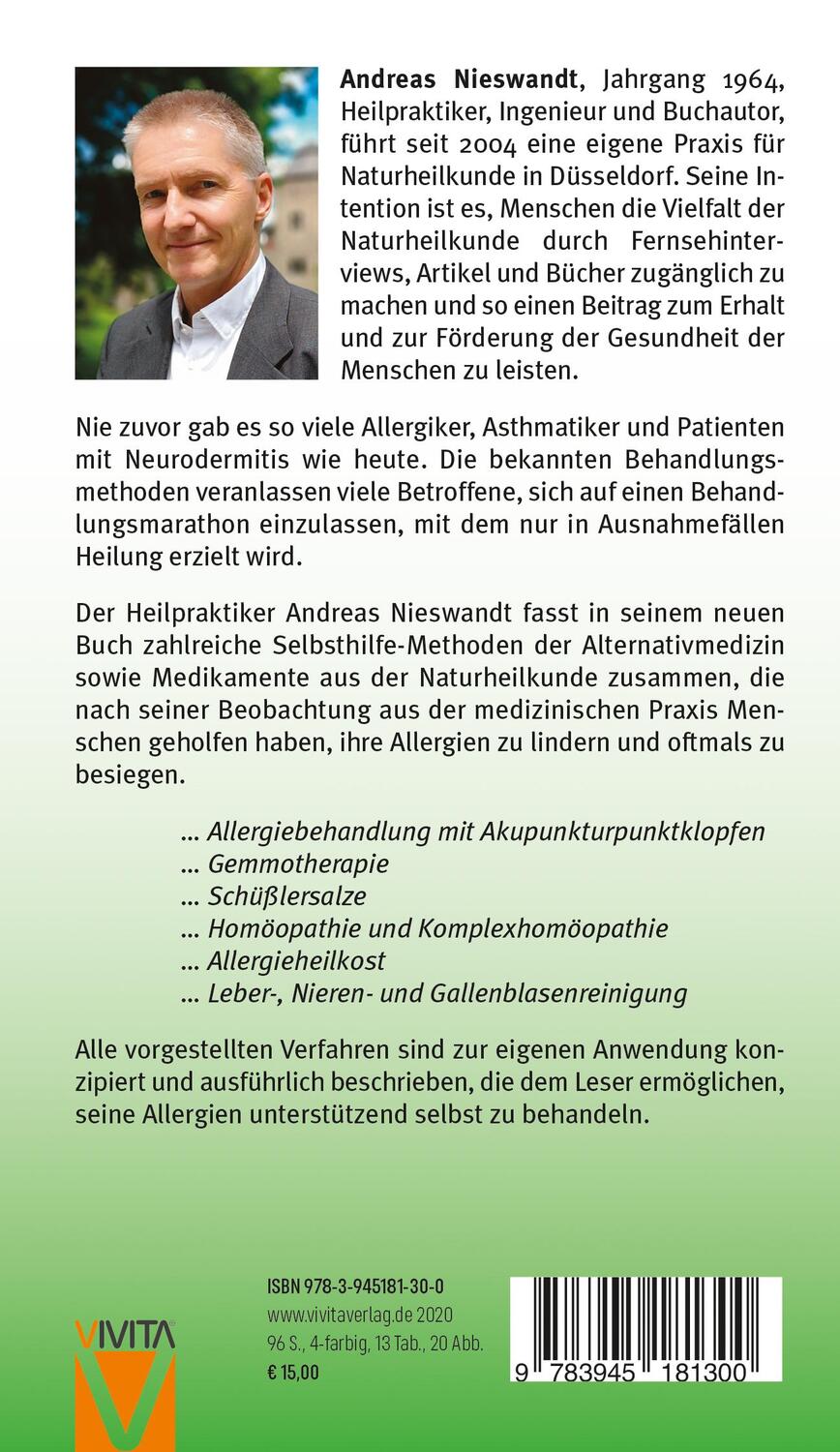 Rückseite: 9783945181300 | Allergien | heile dich | Andreas Nieswandt | Taschenbuch | Deutsch