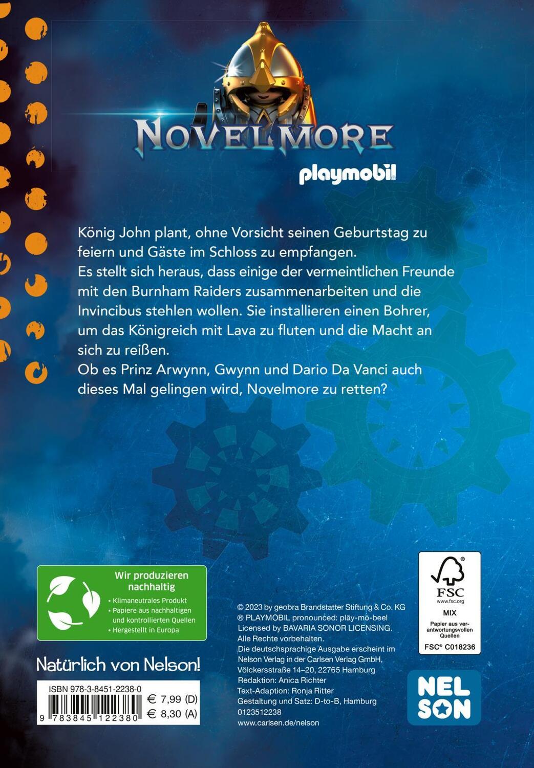 Rückseite: 9783845122380 | Playmobil Novelmore: Der königliche Geburtstag | Buch | 64 S. | 2023