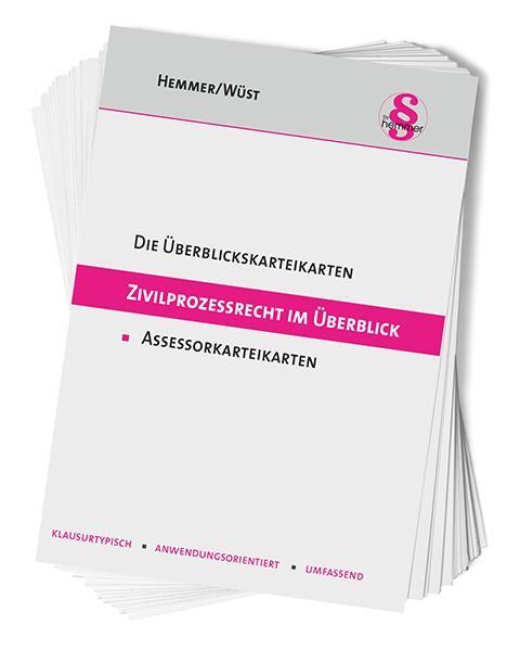 Cover: 9783968382043 | Assessorkarteikarten Zivilprozessrecht im Überblick | Hemmer (u. a.)
