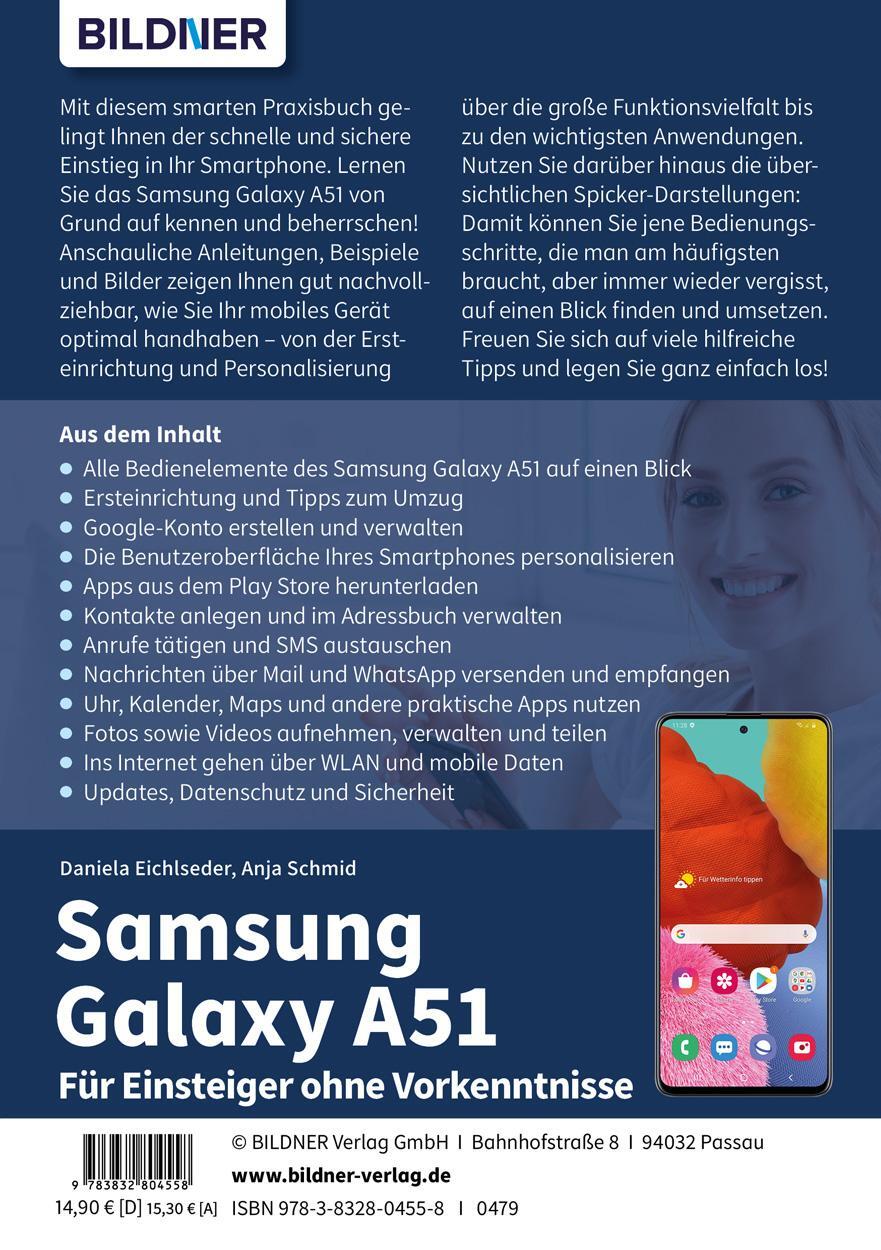 Rückseite: 9783832804558 | Samsung Galaxy A51 - Für Einsteiger ohne Vorkenntnisse | Taschenbuch