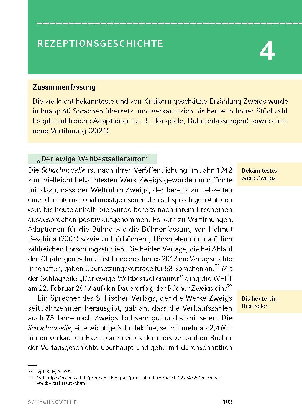 Bild: 9783804420977 | Schachnovelle - Textanalyse und Interpretation | Stefan Zweig | Buch