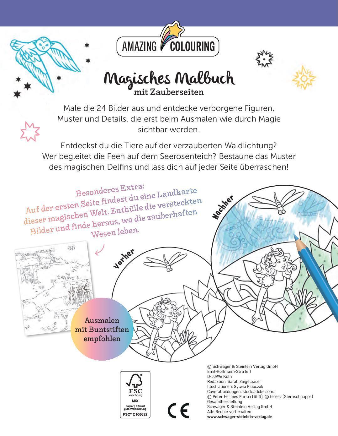 Rückseite: 9783849944476 | Magisches Malbuch mit Zauberseiten | Schwager &amp; Steinlein Verlag