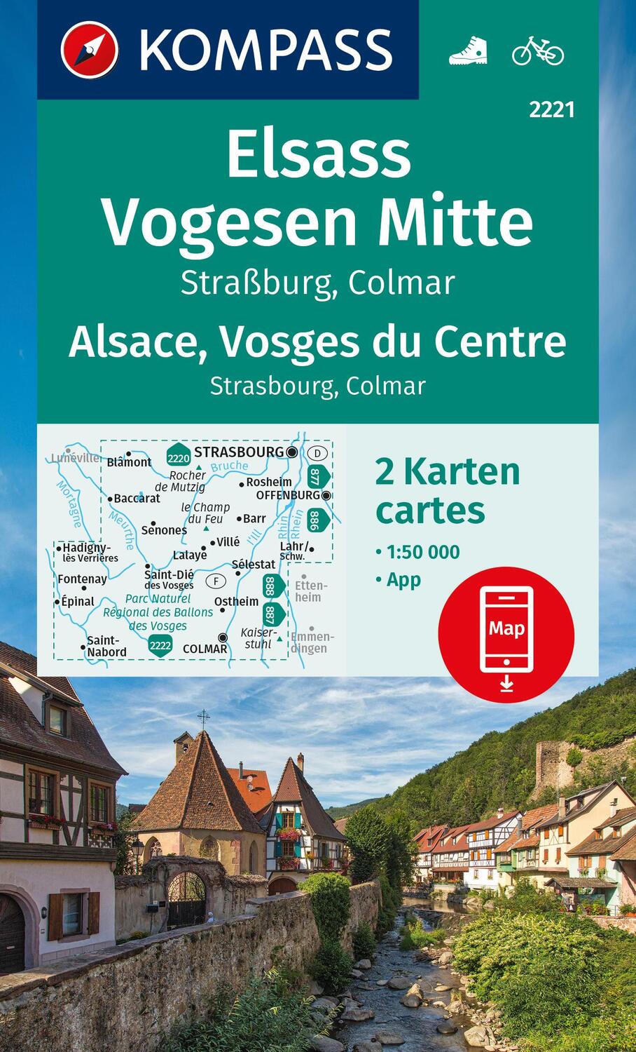 Rückseite: 9783991219934 | KOMPASS Wanderkarten-Set 2221 Elsass, Vogesen Mitte, Alsace, Vosges...