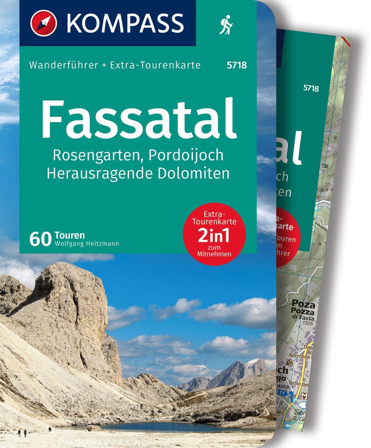 Cover: 9783991215486 | KOMPASS Wanderführer Fassatal, Rosengarten, 60 Touren | Heitzmann