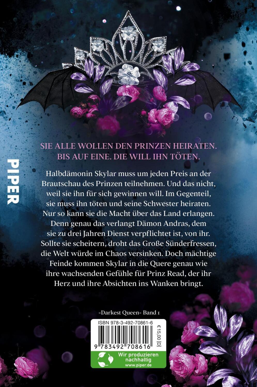 Rückseite: 9783492708616 | The Darkest Queen | Kuss der Dämonen Düstere Romantasy | Nina Mackay