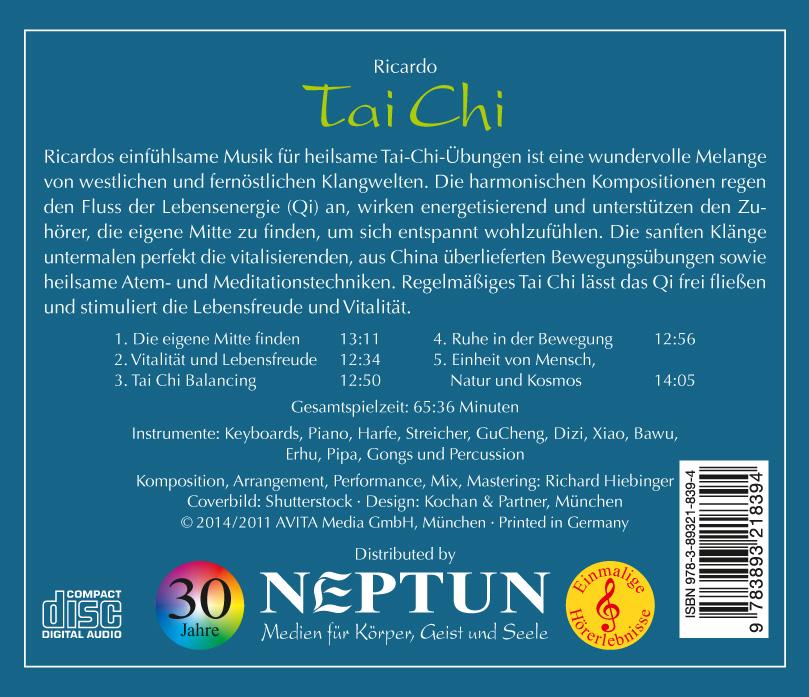 Rückseite: 9783893218394 | Tai Chi | Ricardo | Audio-CD | 65 Min. | Deutsch | 2014