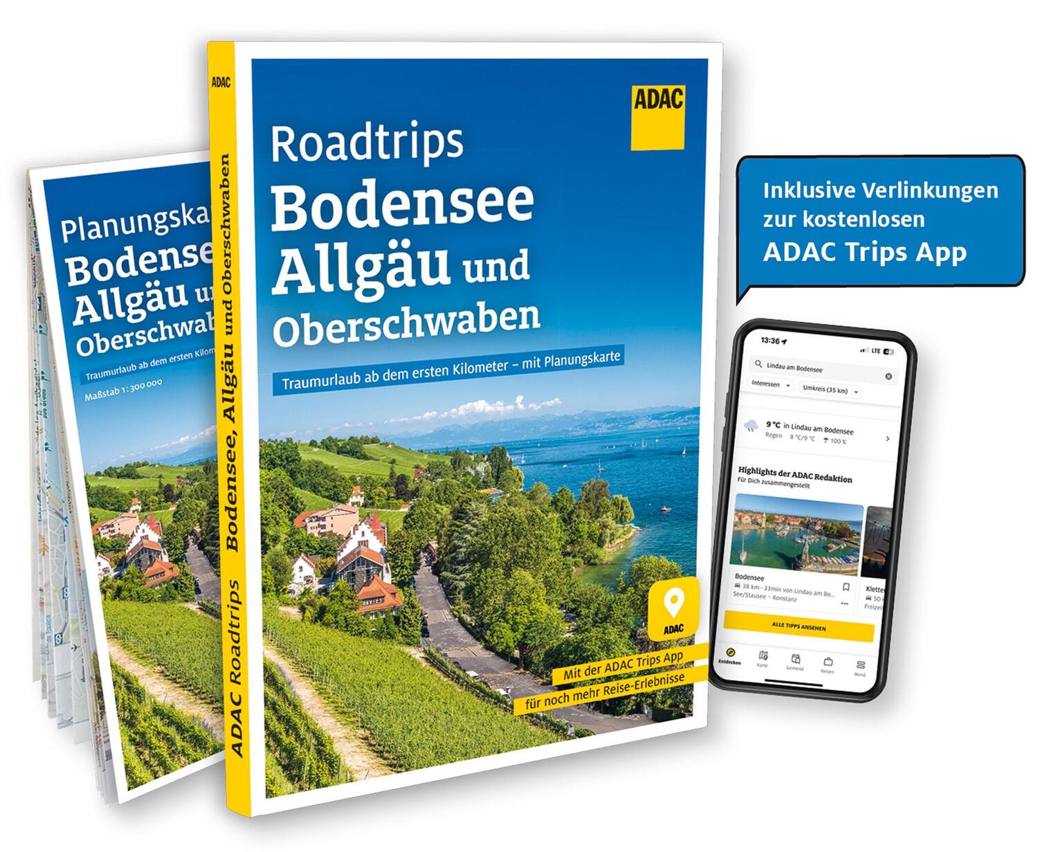 Cover: 9783986451134 | ADAC Roadtrips - Bodensee, Allgäu und Oberschwaben | Taschenbuch