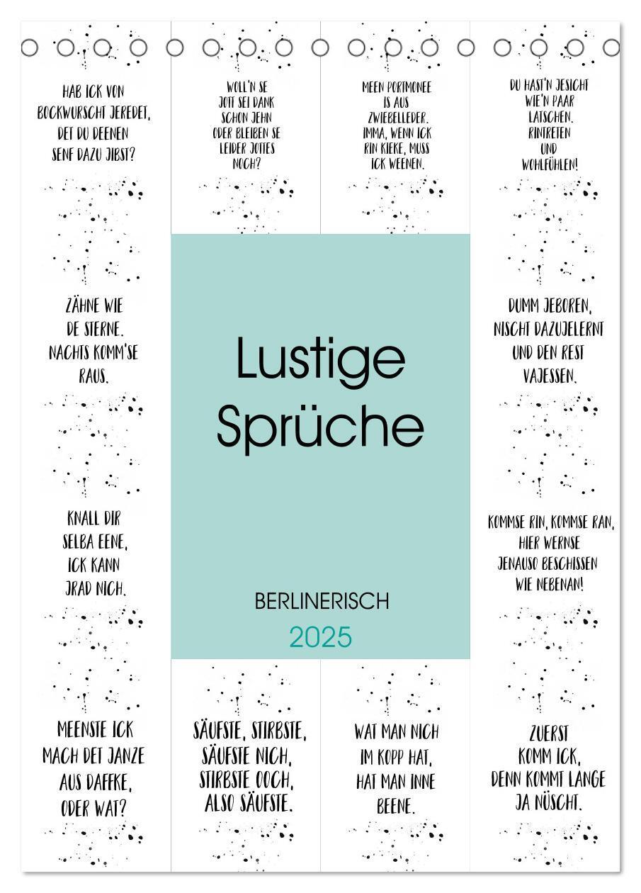 Cover: 9783435976904 | BERLINERISCH Lustige Sprüche (Tischkalender 2025 DIN A5 hoch),...