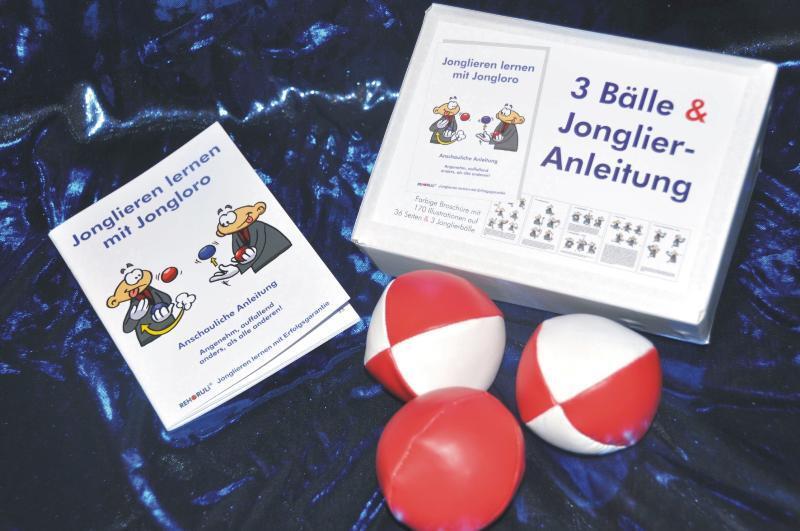 Cover: 9783940965271 | 3 Bälle & Jonglier-Anleitung (rot-weiß, rot, rot-weiß) | Ehlers | Box