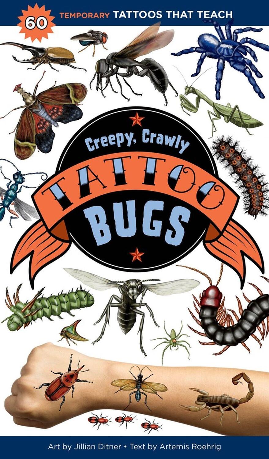 Cover: 9781635861969 | Creepy, Crawly Tattoo Bugs | 60 Temporary Tattoos That Teach | Roehrig