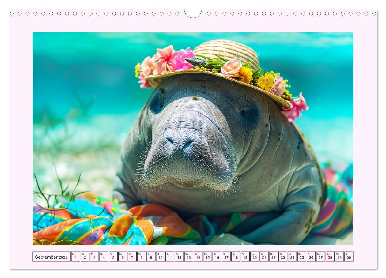 Bild: 9783435468966 | Modische Manatees. Charmante Seekühe mit Stil (Wandkalender 2025...