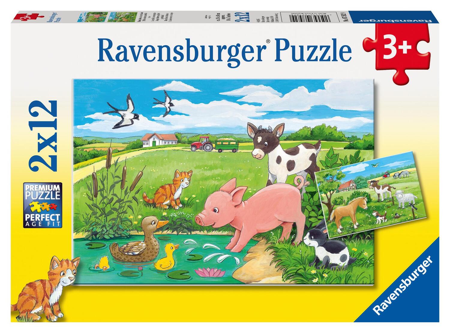 Cover: 4005556075829 | Tierkinder auf dem Land. Puzzle 2 x 12 Teile | Spiel | Deutsch | 2015