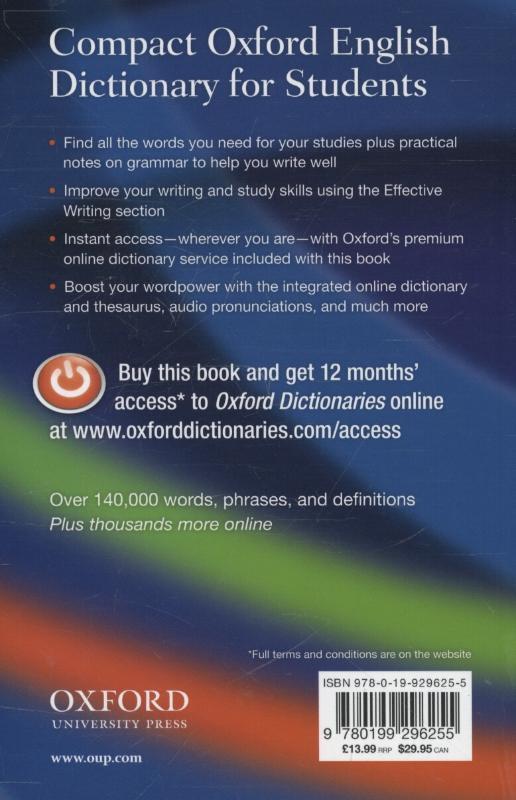 Rückseite: 9780199296255 | Compact Oxford English Dictionary for Students | Taschenbuch | 2006