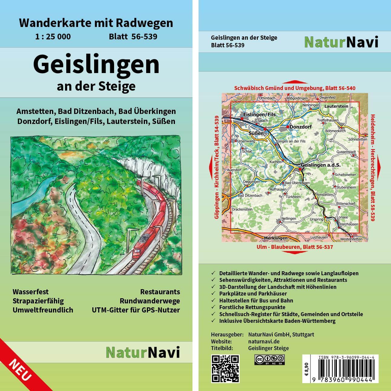 Cover: 9783960990444 | Geislingen an der Steige 1 : 25 000 | (Land-)Karte | Deutsch | 2018